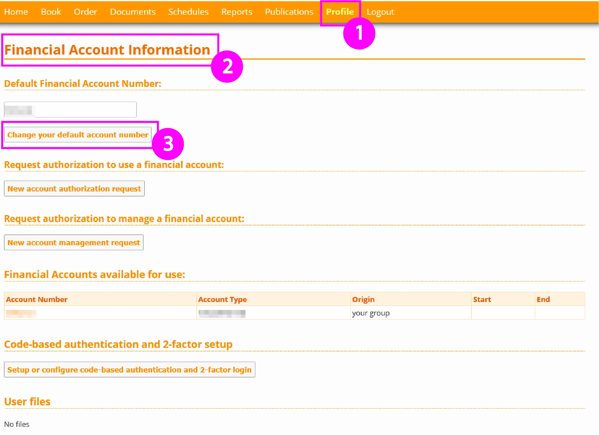 Image 1: Financial Account Information